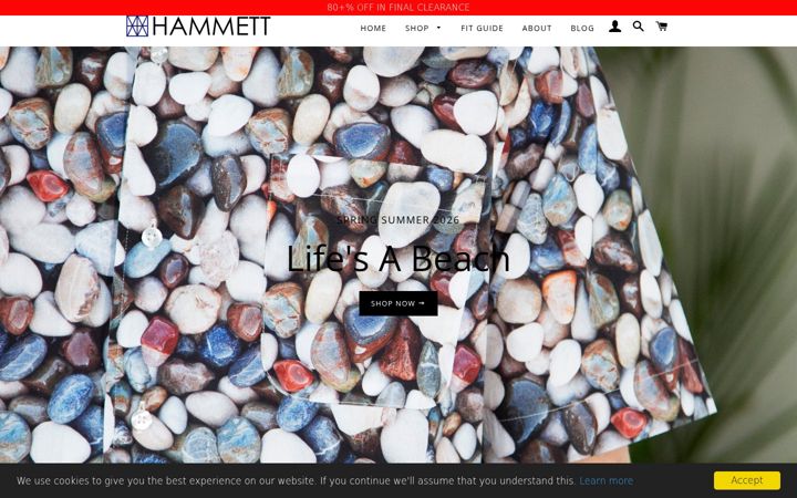 Screenshot of hammettshirts.com