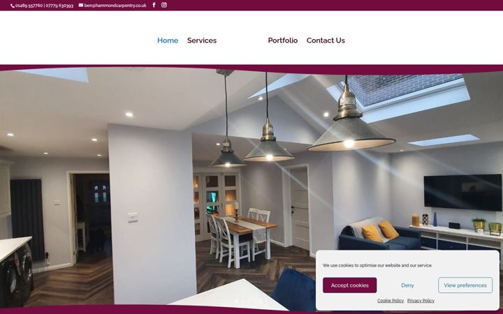 Screenshot of hammondcarpentry.co.uk