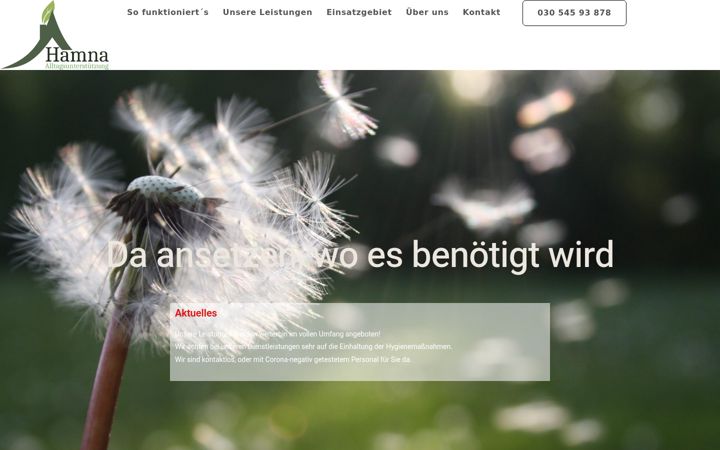 Screenshot of hamna-alltagsunterstuetzung.de