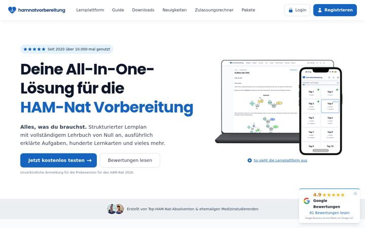 Screenshot of hamnatvorbereitung.de