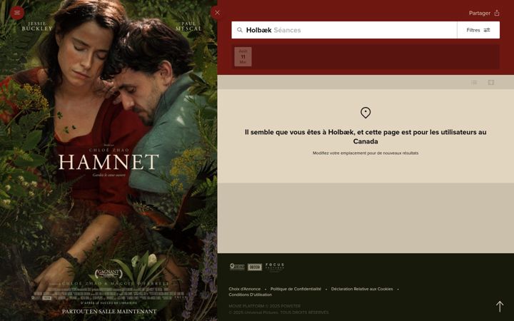 Screenshot of hamnetlefilm.ca