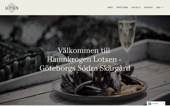 Screenshot of hamnkrogenlotsen.se