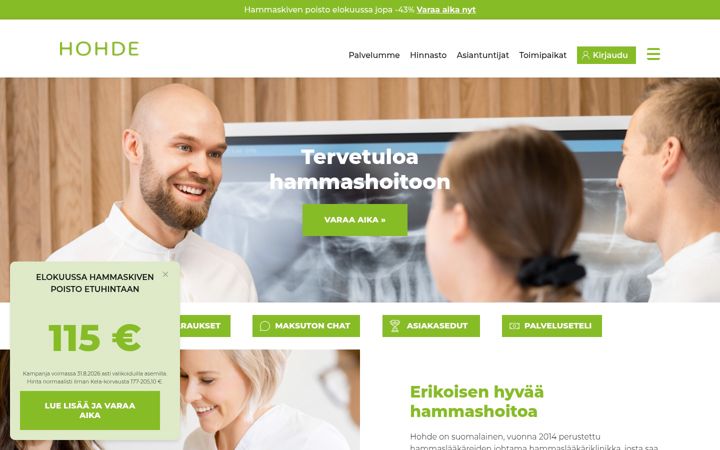 Screenshot of hampaasi.fi