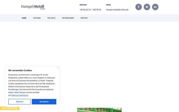 Screenshot of hampel-metall.de