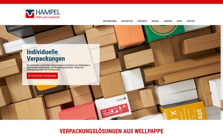 Screenshot of hampel.de
