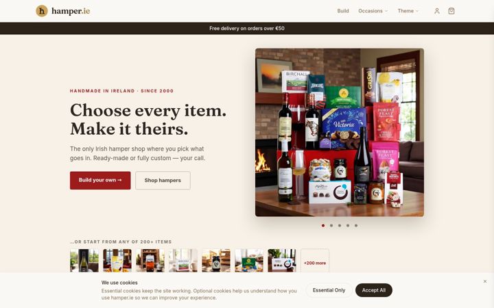 Screenshot of hamper.ie