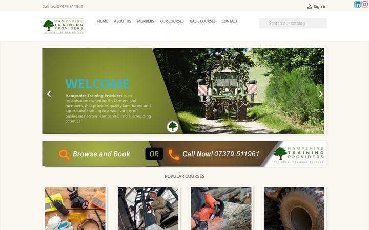 Screenshot of hampshire-training.co.uk