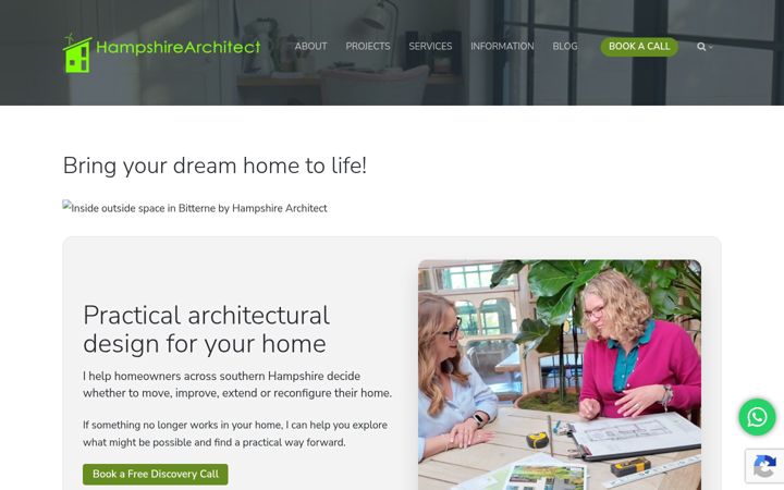 Screenshot of hampshirearchitect.com