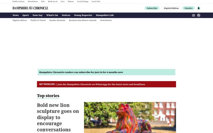 Screenshot of hampshirechronicle.co.uk
