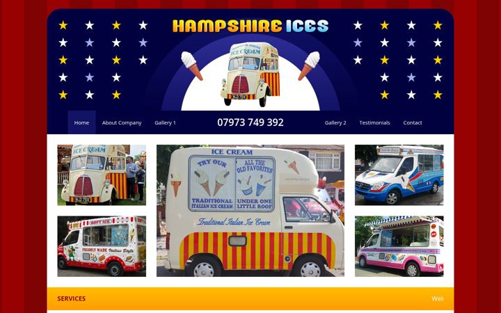 Screenshot of hampshireices.co.uk