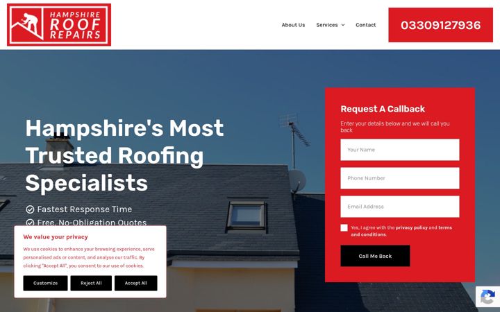 Screenshot of hampshireroofrepairs.uk