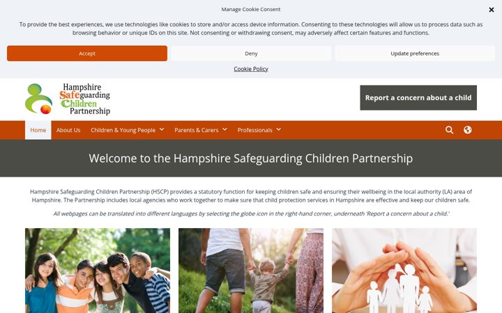 Screenshot of hampshirescp.org.uk