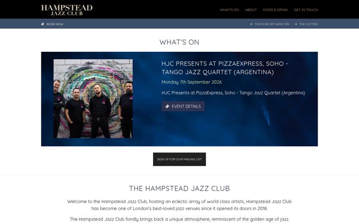 Screenshot of hampsteadjazzclub.com