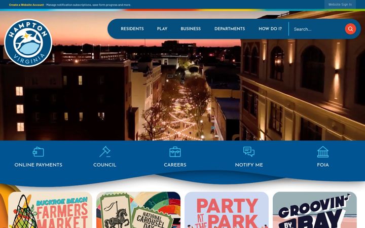 Screenshot von hampton.gov