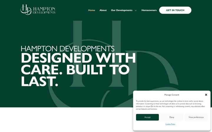 Screenshot of hamptondevelopments.co.uk