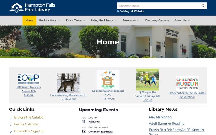 Screenshot of hamptonfallslibrary.org