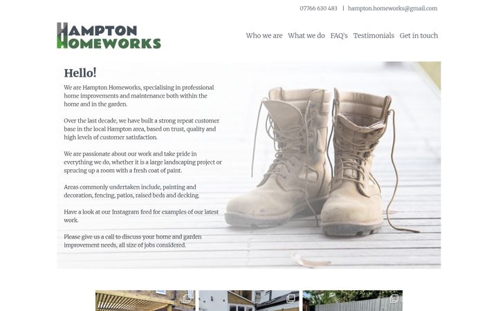 Screenshot of hamptonhomeworks.co.uk