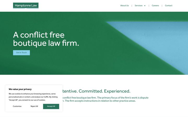 Screenshot of hamptonnelaw.com