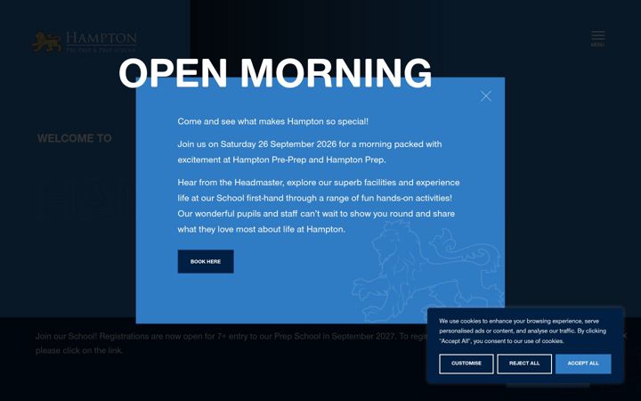 Screenshot of hamptonprep.org.uk
