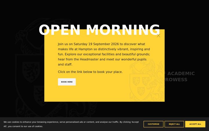 Screenshot of hamptonschool.org.uk