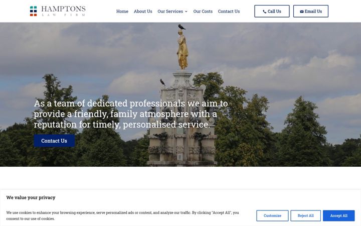 Screenshot of hamptonslawfirm.co.uk