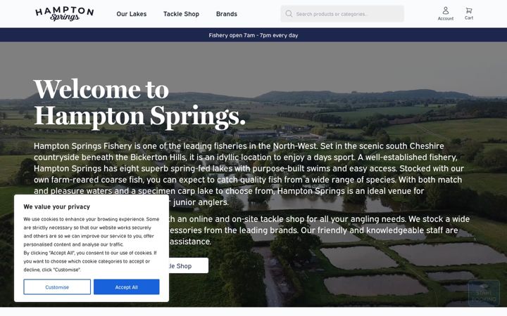 Screenshot of hamptonsprings.co.uk