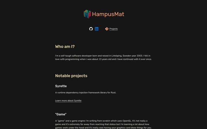 Screenshot of hampusmat.com