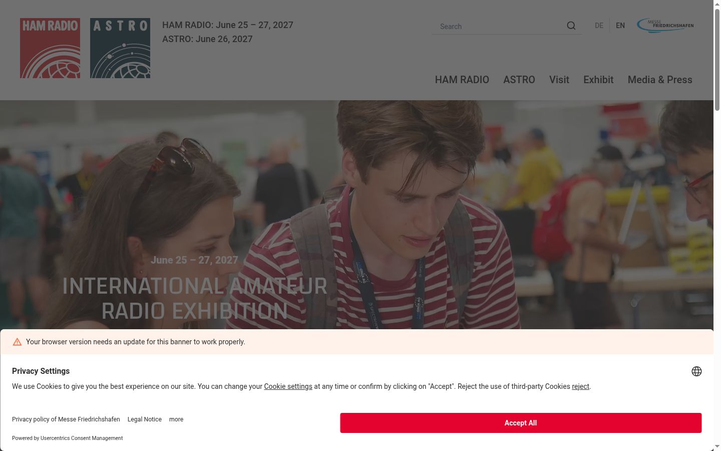 Screenshot of the consent banner shown before any interaction