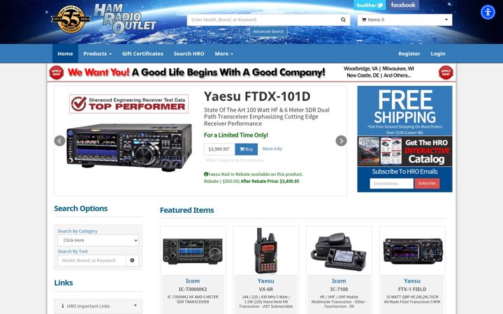 Screenshot of hamradio.com