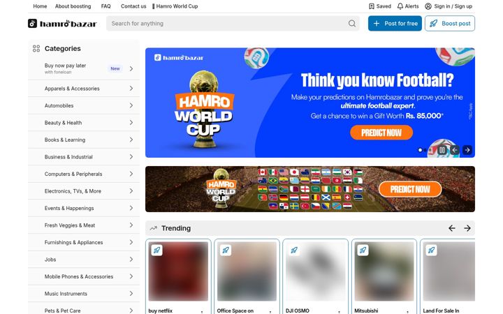 Screenshot of hamrobazaar.com