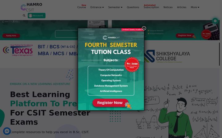 Screenshot of hamrocsit.com