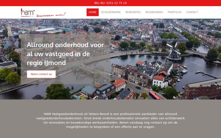 Snímek obrazovky hamschilderwerken.nl
