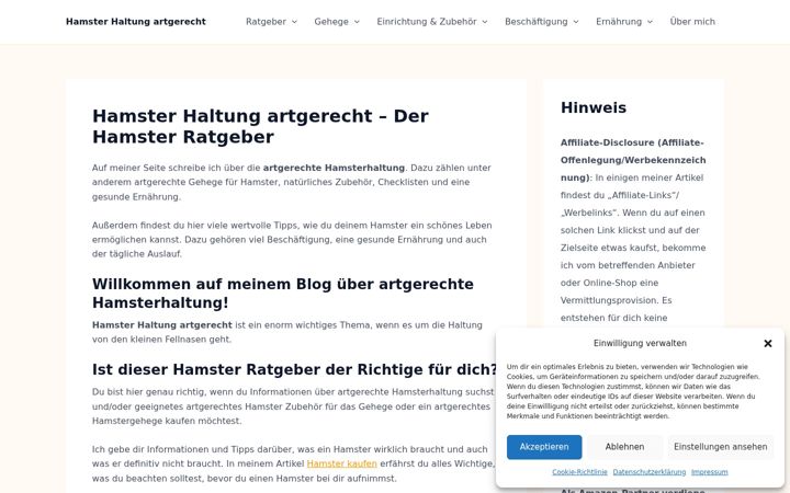 Screenshot of hamster-ausstattung-artgerecht.de