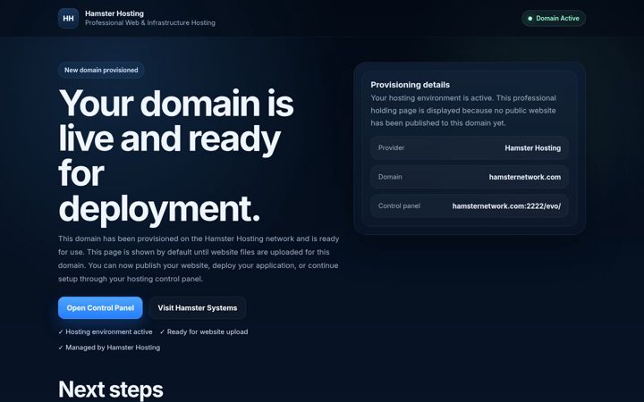 Screenshot of hamsternetwork.com