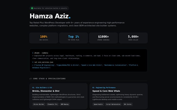 Screenshot of hamzaaziz.com