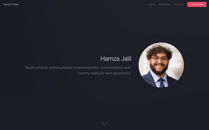 Screenshot of hamzacodes.com