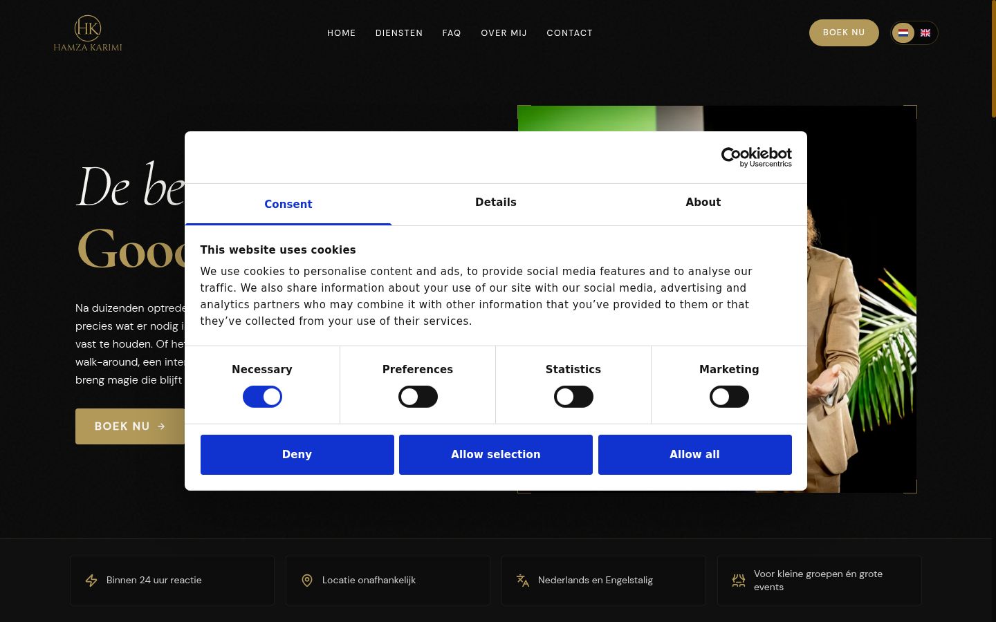 Screenshot tal-banner tal-kunsens muri qabel kwalunkwe interazzjoni
