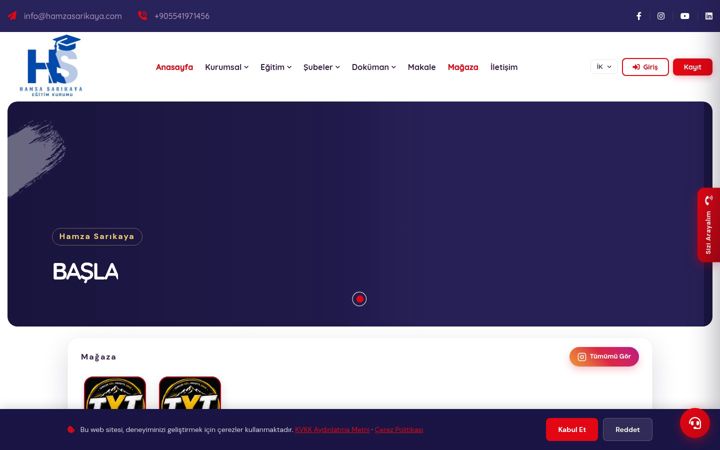 Screenshot of hamzasarikaya.com