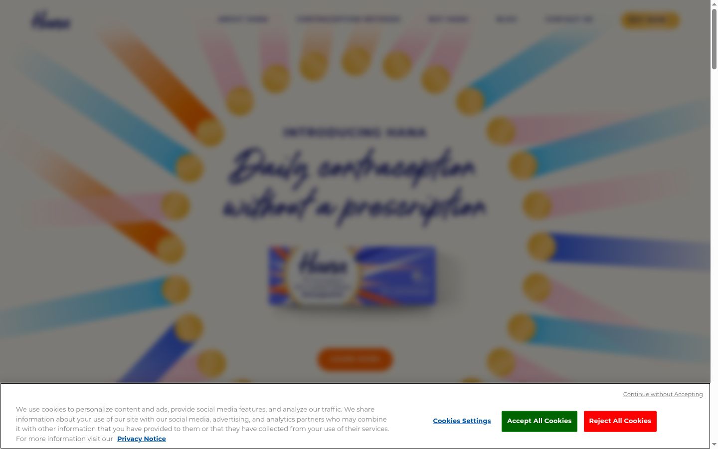 Screenshot tal-banner tal-kunsens muri qabel kwalunkwe interazzjoni