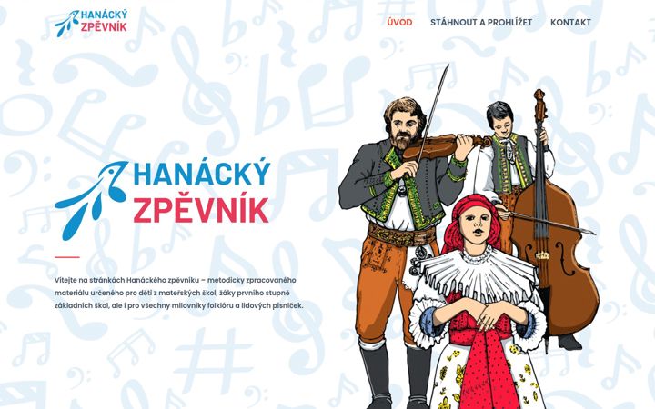 Screenshot of hanackyzpevnik.cz