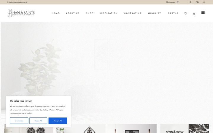 Screenshot of hanandsaints.co.uk