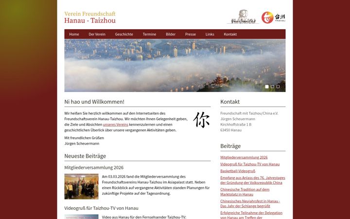 Screenshot of hanau-taizhou.de