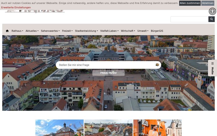 Screenshot of hanau.de
