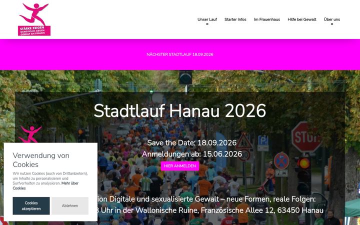 Screenshot of hanauer-stadtlauf.de