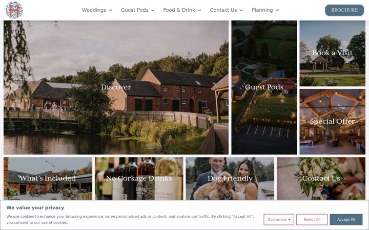 Screenshot of hanburybarns-venue.co.uk