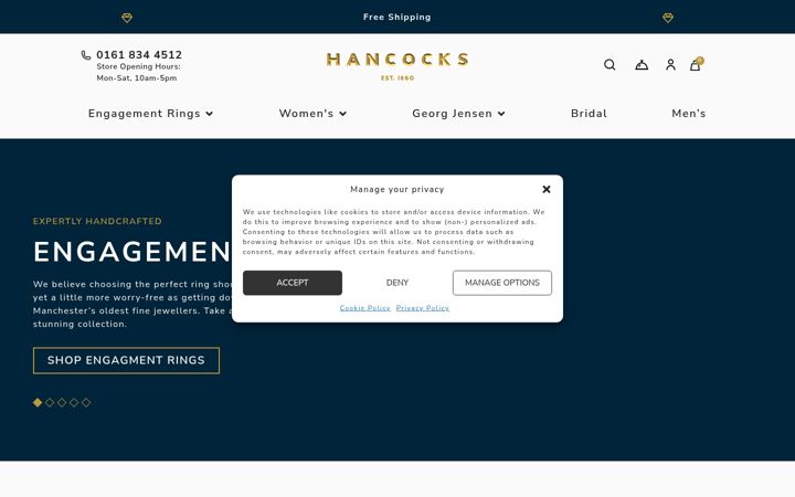 Screenshot of hancocksjewellers.co.uk