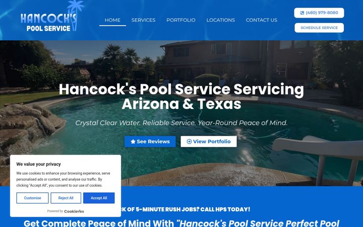 Screenshot of hancockspoolservice.com