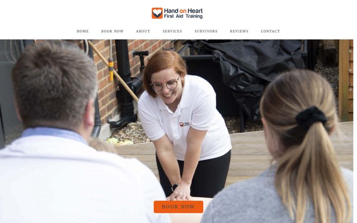 Screenshot of hand-on-heart.co.uk