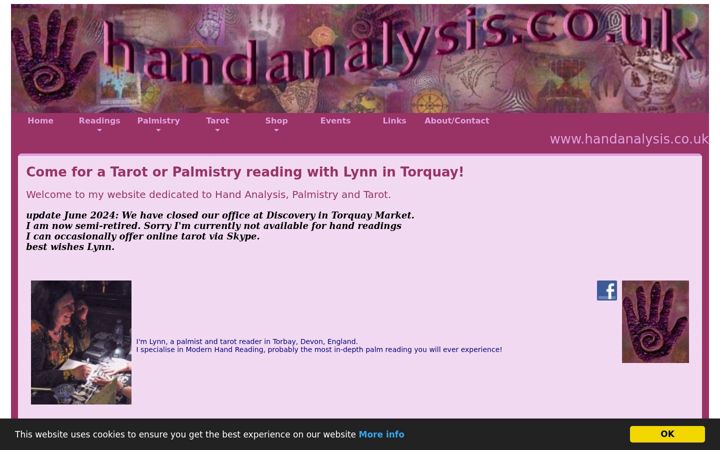 Screenshot of handanalysis.co.uk