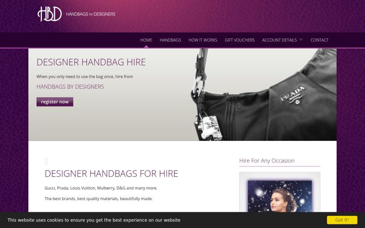 Screenshot of handbagsbydesigners.co.uk